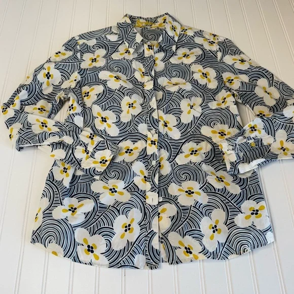 Boden Classic Shirt US 10 Long Sleeve Button Front Blouse Women 1620 - Picture 1 of 3